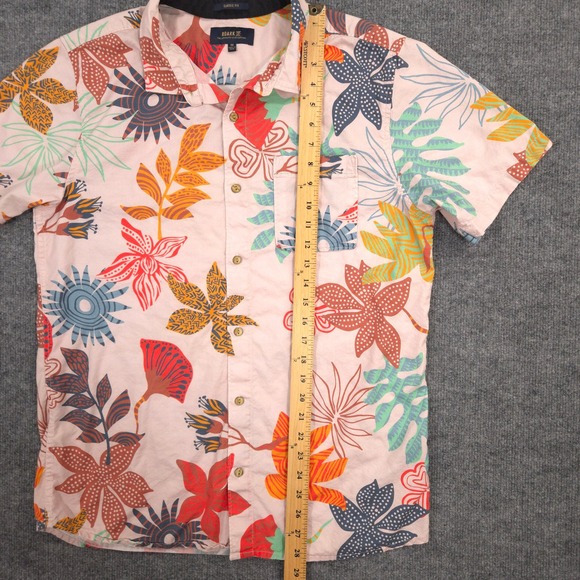 Roark Shirt Mens M Pink Multi Journey Zealandia Floral Classic Fit Short Sleeve - Picture 6 of 9